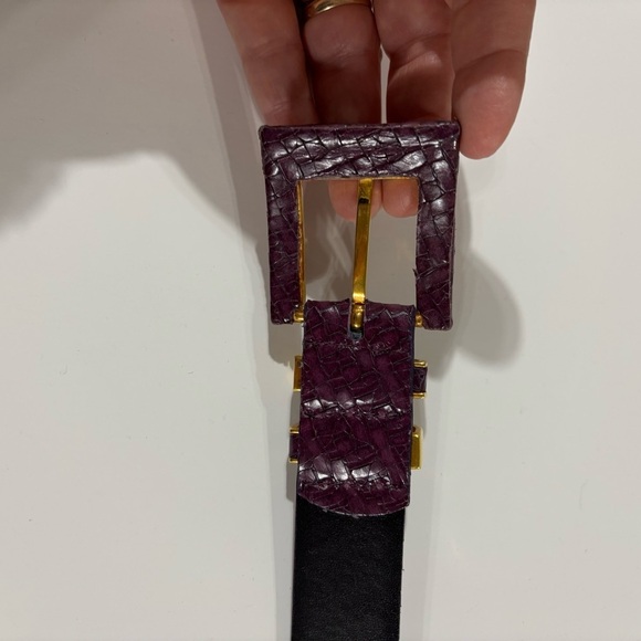 CARLISLE Purple Textured Belt with Gold Buckle main image 6